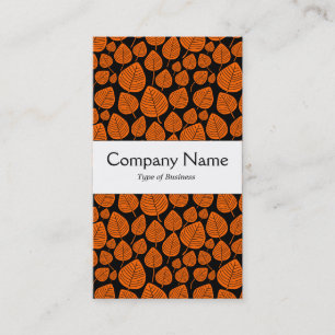 Carte De Visite Bande centrale - Feuilles - Orange en noir