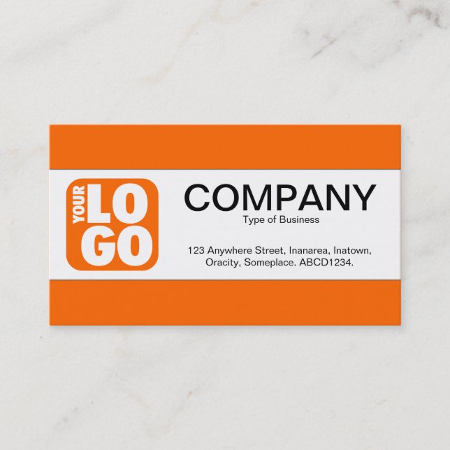 Carte De Visite Bande centrale (logo) - Orange (Devant)
