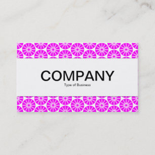 Carte De Visite Bande centrale - Roue étoile - Magenta sur blanc