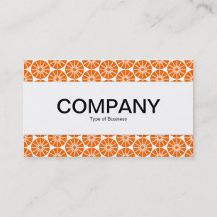 Carte De Visite Bande centrale - Roue étoile - Orange en blanc
