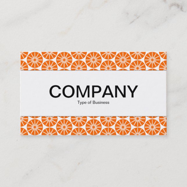 Carte De Visite Bande centrale - Roue étoile - Orange en blanc (Devant)