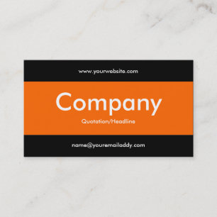 Carte De Visite Bande centrale v2 - Orange avec noir