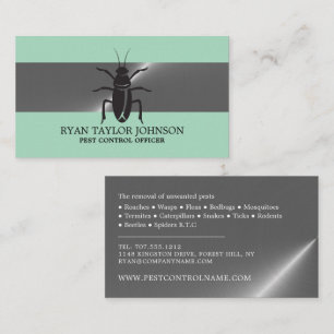 Carte De Visite Bande d'argent - Cockroach noir - Lutte antiparasi