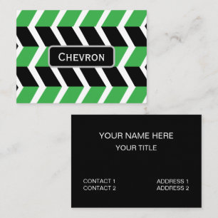Carte De Visite Bande de Chevron Vert Noir