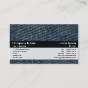 Carte De Visite Bande de couleurs - Noir - Jeans Bleus Vieux
