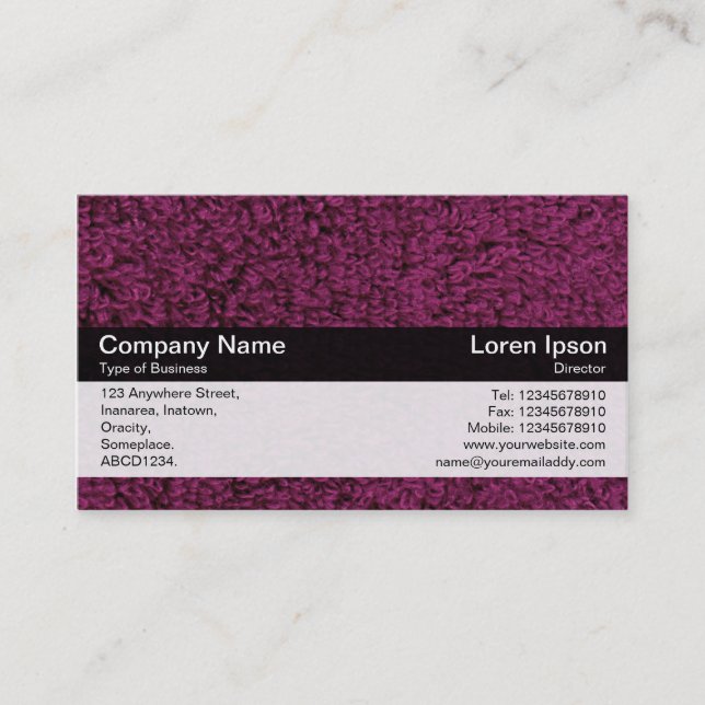 Carte De Visite Bande de couleurs - Noir - Tapis laineux 02 (Devant)