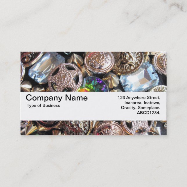 Carte De Visite Bande de texture V2 - Bling de marché aux puces (Devant)