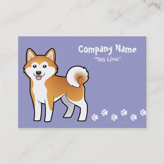 Carte De Visite Bande dessinée Akita Inu/Shiba Inu (Devant)