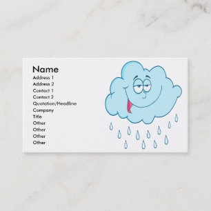 Carte De Visite bande dessinée ridicule sur le nuage de pluie