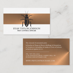 Carte De Visite Bande d'or rose - Cockroach noir - Lutte antiparas