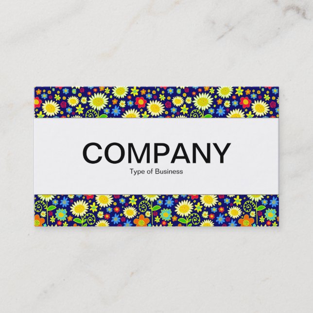 Carte De Visite Bande du Centre - Fleurs de printemps - Marine pro (Devant)
