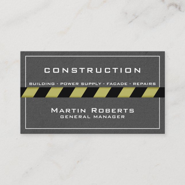 Carte De Visite Bande en béton et zone de construction  (Devant)