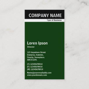 Carte De Visite Bande en-tête V - Noir avec Vert foncé 003300