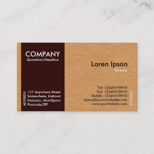 Carte De Visite Bande latérale Brown foncée - Texture Brown claire