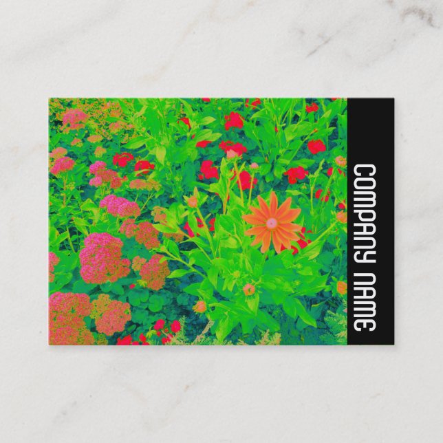 Carte De Visite Bande latérale - Lit de fleurs psychédélique (Devant)