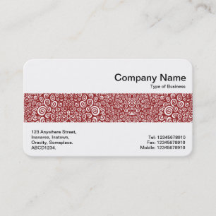 Carte De Visite Bande médiane - Spirales Abstraites - Rouge rubis