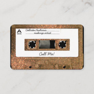 Carte De Visite Bande Mixtape de la Parties scintillant d'or Retro