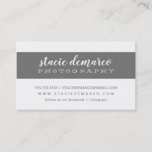 Carte De Visite BANDE MODERNE SIMPLE clair moyen gris blanc