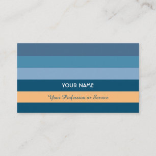 Carte De Visite Bandes bleues horizontales avec orange