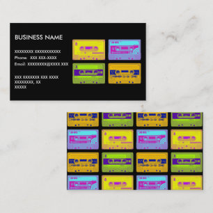 Carte De Visite Bandes Cassette Art Pop Rétro 80s