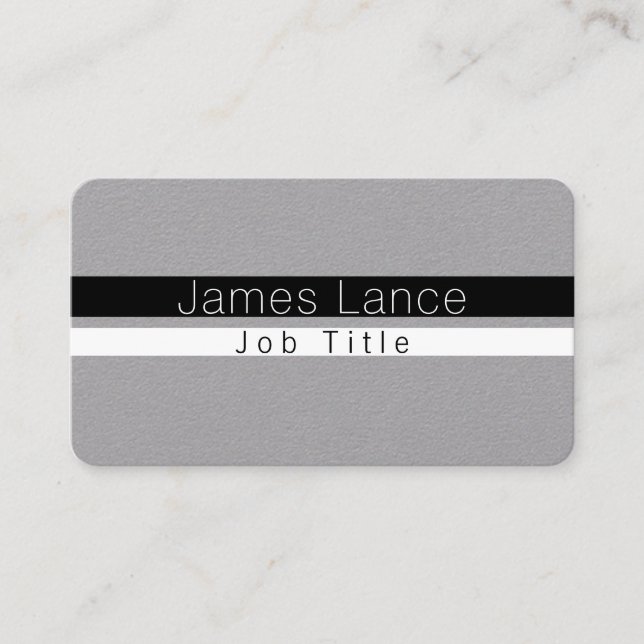 Carte De Visite Bandes cool minimes en noir et blanc (Devant)