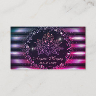 Carte De Visite Bandes de fleurs Lotus professionnelles Noir