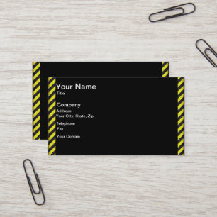 Carte De Visite Bandes diagonales minces en noir et jaune