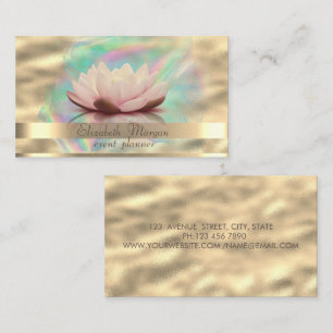 Carte De Visite Bandes dorées Encre Holographique Ombrée Lotus Dor