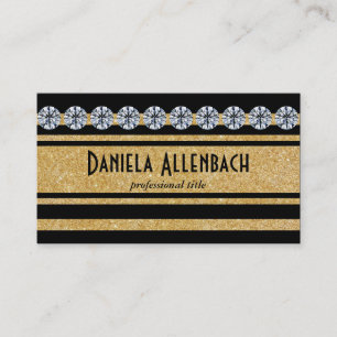 Carte De Visite Bandes Gold et Black 2   Diamants