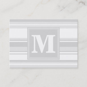 Carte De Visite Bandes gris clair monogrammes