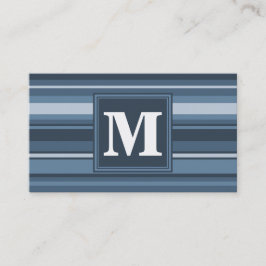 Carte De Visite Bandes gris monogramme