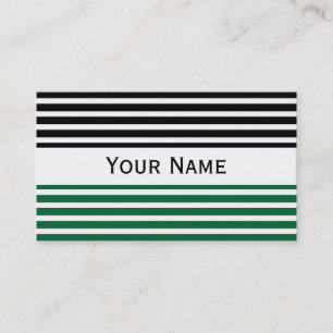 Carte De Visite Bandes Motif blanc étroit + votre dos. & texte