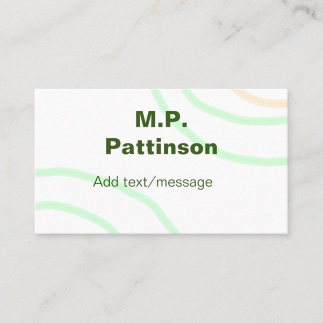 Carte De Visite Bandes orange vertes ajouter le nom message texte  (Devant)