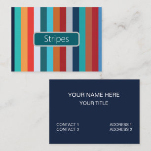 Carte De Visite Bandes Rétro Verticales Colorées
