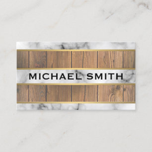 Carte De Visite Bandes texturées en or de bois