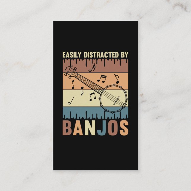 Carte De Visite Banjo Player Folk Country Music Lover (Devant)