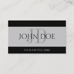 Carte De Visite Bannière argentée de YourJobTitle