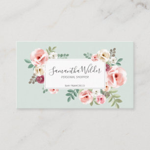 Carte De Visite Bannière florale personnelle de l'acheteur