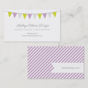 Carte De Visite Bannière Lilac et Green Bunting