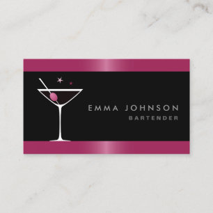 Carte De Visite Bar à cocktails moderne et élégant à la martin