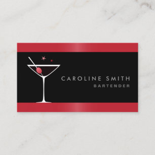 Carte De Visite Bar à cocktails moderne et élégant à la martini