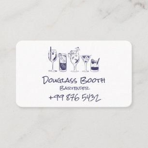 Carte De Visite Bar à cocktails Professional   Bus noir moderne