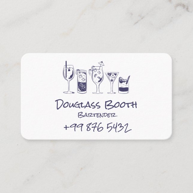 Carte De Visite Bar à cocktails Professional | Bus noir moderne (Devant)