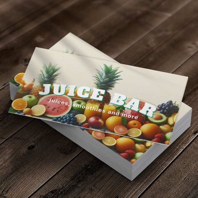Carte De Visite Bar à jus Tropical Jus Mélange & Smoothie (Créateur téléchargé)