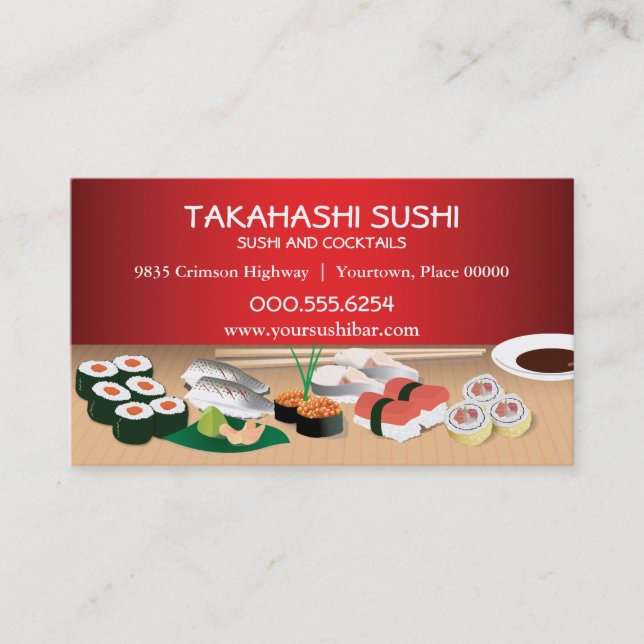 Carte De Visite Bar à sushis (Devant)