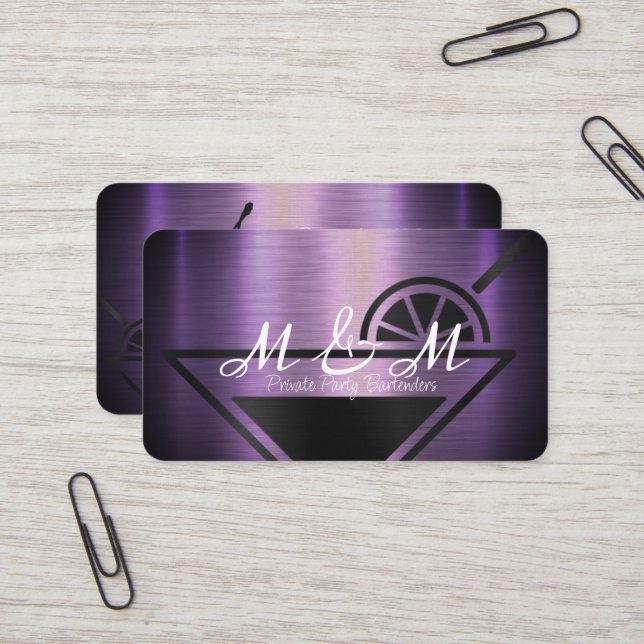 Carte De Visite Bar De Fête Privé Pour Votre Événement Spécial (Devant/Arrière en situation)