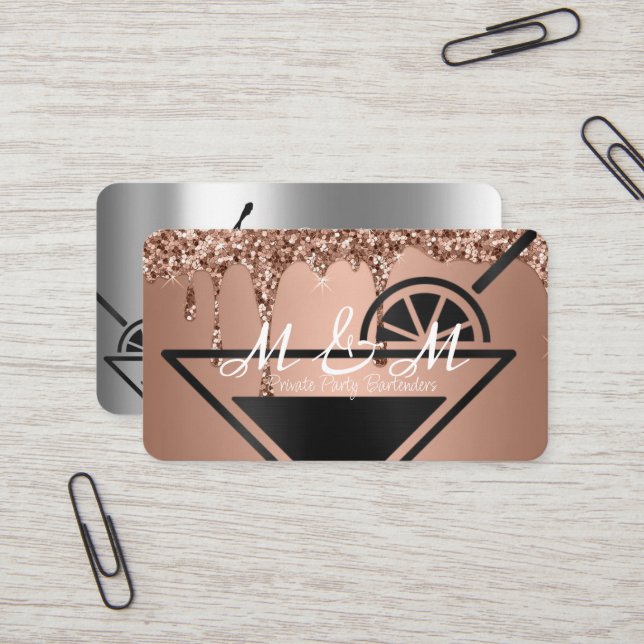 Carte De Visite Bar De Fête Privé Pour Votre Événement Spécial (Devant/Arrière en situation)