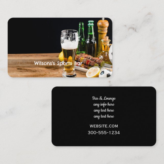 Carte De Visite Bar de sport (Devant / Derrière)
