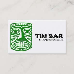 Carte De Visite Bar Tiki - Vert, Noir et Blanc