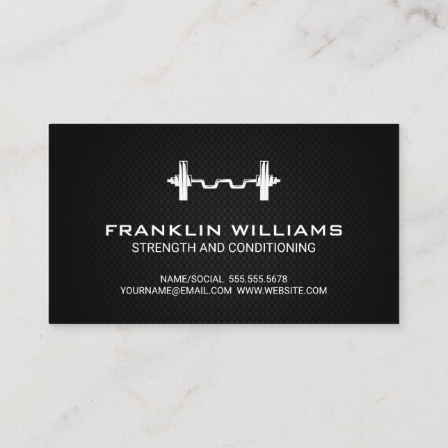 Carte De Visite Barbell | Formateur personnel (Dos)